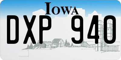 IA license plate DXP940