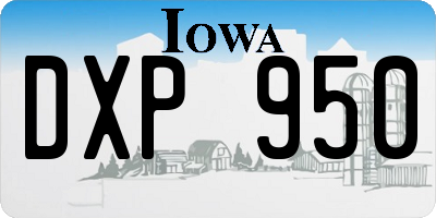 IA license plate DXP950