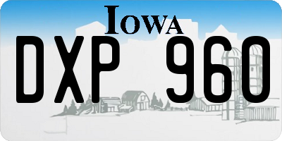 IA license plate DXP960
