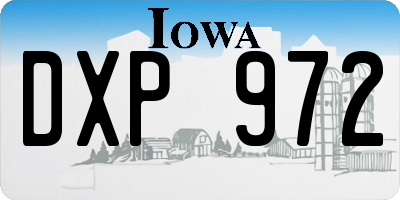 IA license plate DXP972