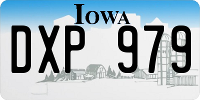 IA license plate DXP979