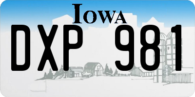 IA license plate DXP981