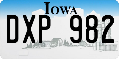 IA license plate DXP982