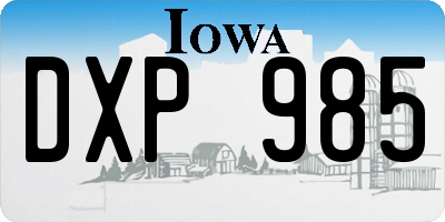 IA license plate DXP985