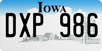 IA license plate DXP986