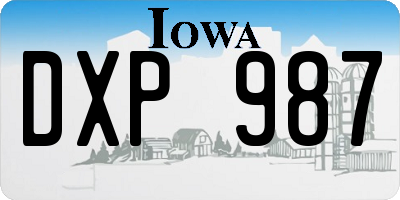 IA license plate DXP987