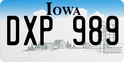 IA license plate DXP989