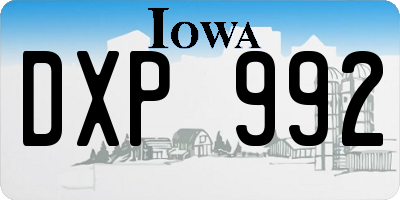 IA license plate DXP992