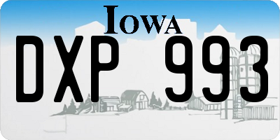 IA license plate DXP993