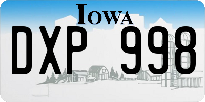 IA license plate DXP998
