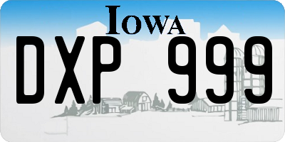 IA license plate DXP999