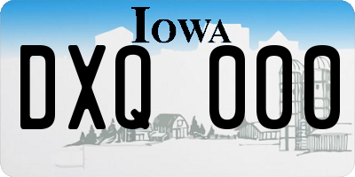 IA license plate DXQ000