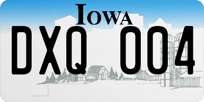 IA license plate DXQ004