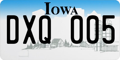 IA license plate DXQ005