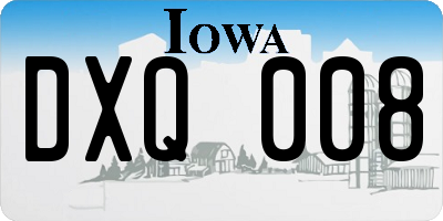 IA license plate DXQ008