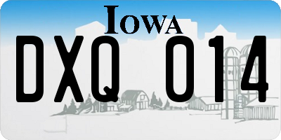 IA license plate DXQ014