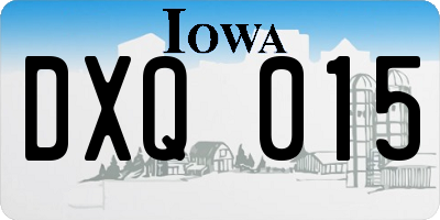 IA license plate DXQ015