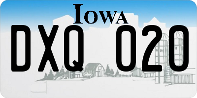 IA license plate DXQ020