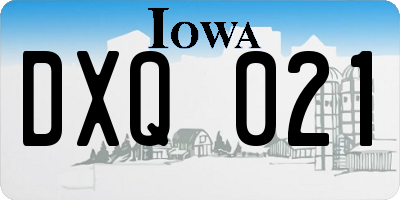 IA license plate DXQ021