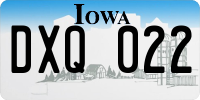IA license plate DXQ022