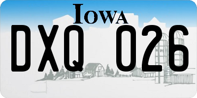 IA license plate DXQ026