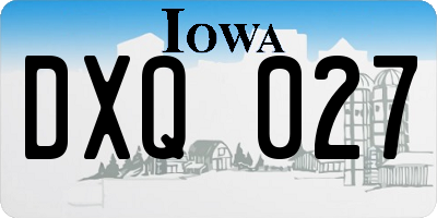 IA license plate DXQ027
