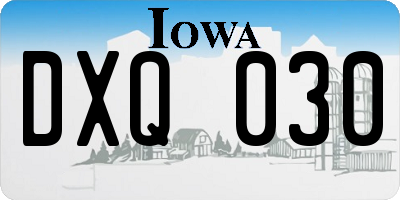 IA license plate DXQ030