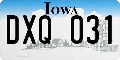 IA license plate DXQ031