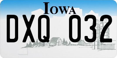 IA license plate DXQ032