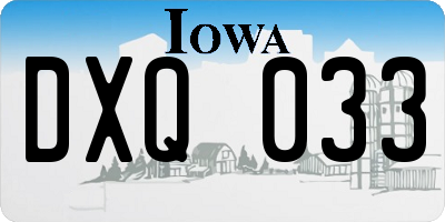 IA license plate DXQ033