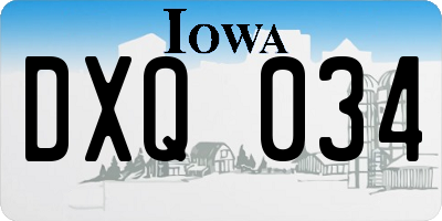 IA license plate DXQ034