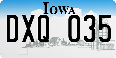 IA license plate DXQ035