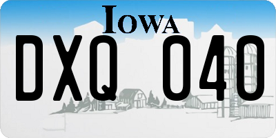 IA license plate DXQ040