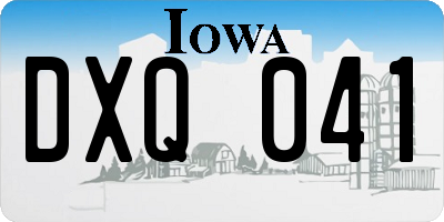 IA license plate DXQ041