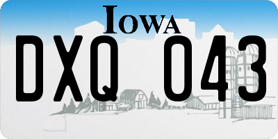 IA license plate DXQ043