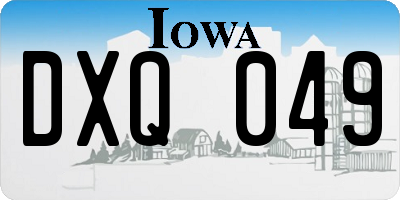 IA license plate DXQ049