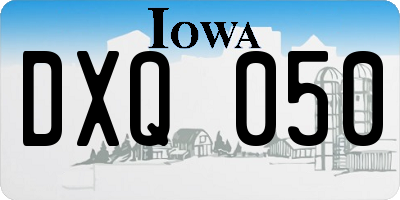 IA license plate DXQ050