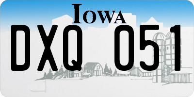 IA license plate DXQ051