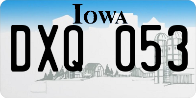 IA license plate DXQ053