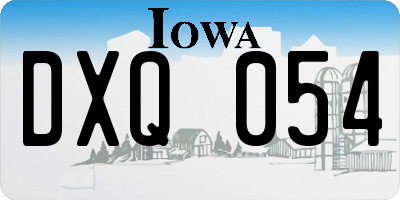 IA license plate DXQ054