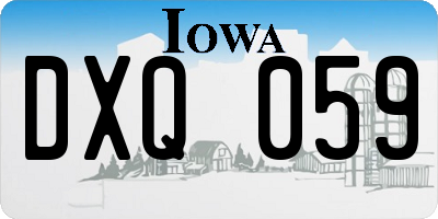 IA license plate DXQ059