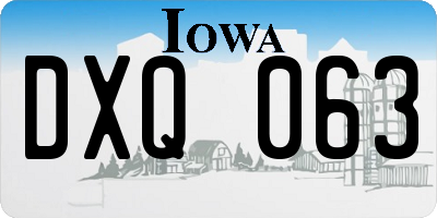 IA license plate DXQ063
