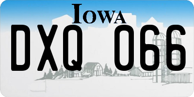 IA license plate DXQ066