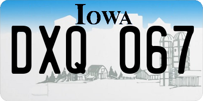 IA license plate DXQ067