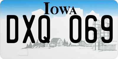 IA license plate DXQ069