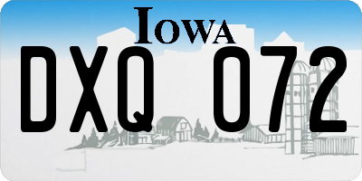 IA license plate DXQ072