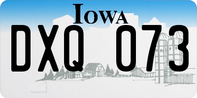 IA license plate DXQ073