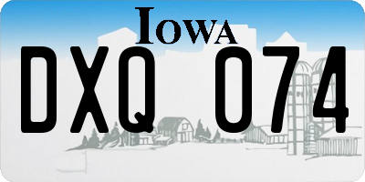IA license plate DXQ074