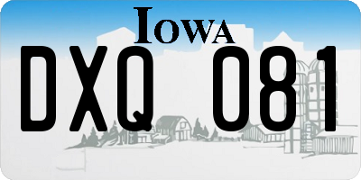 IA license plate DXQ081