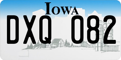IA license plate DXQ082